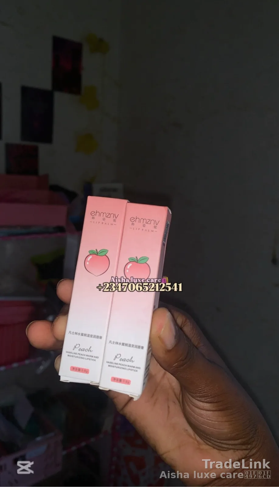 Peach lip balm