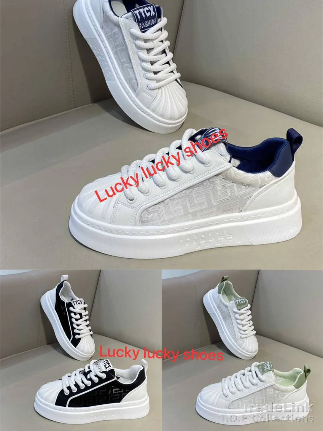 White low-top casual platform sneaker 1