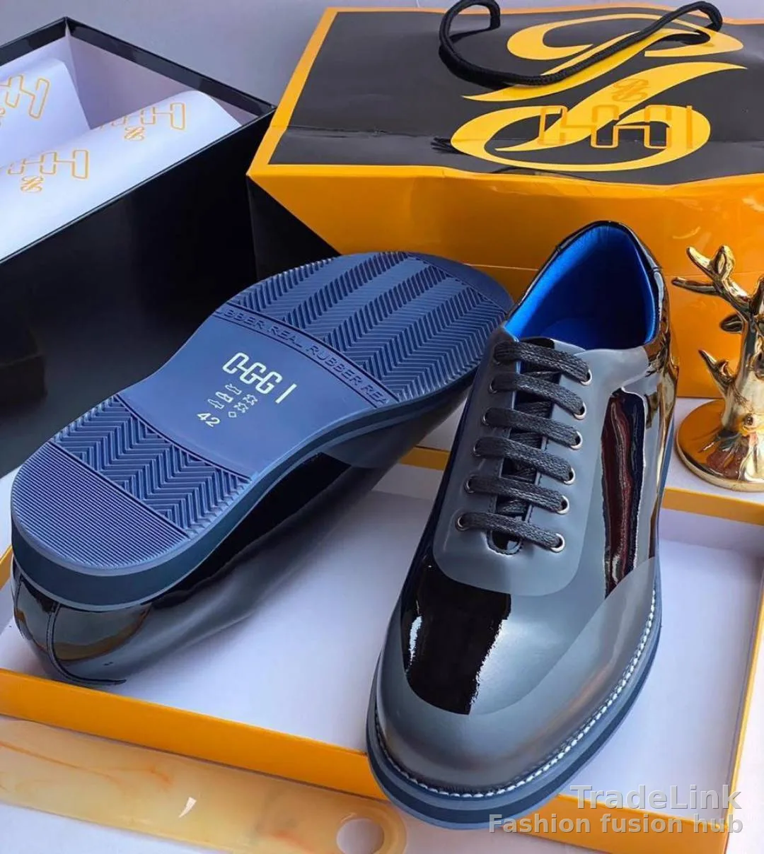 Oggi Patent Leather Men's Lace-Up Shoes 2